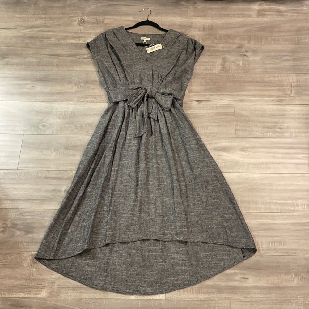 Max Studio Hi-Lo Gray Linen Dress